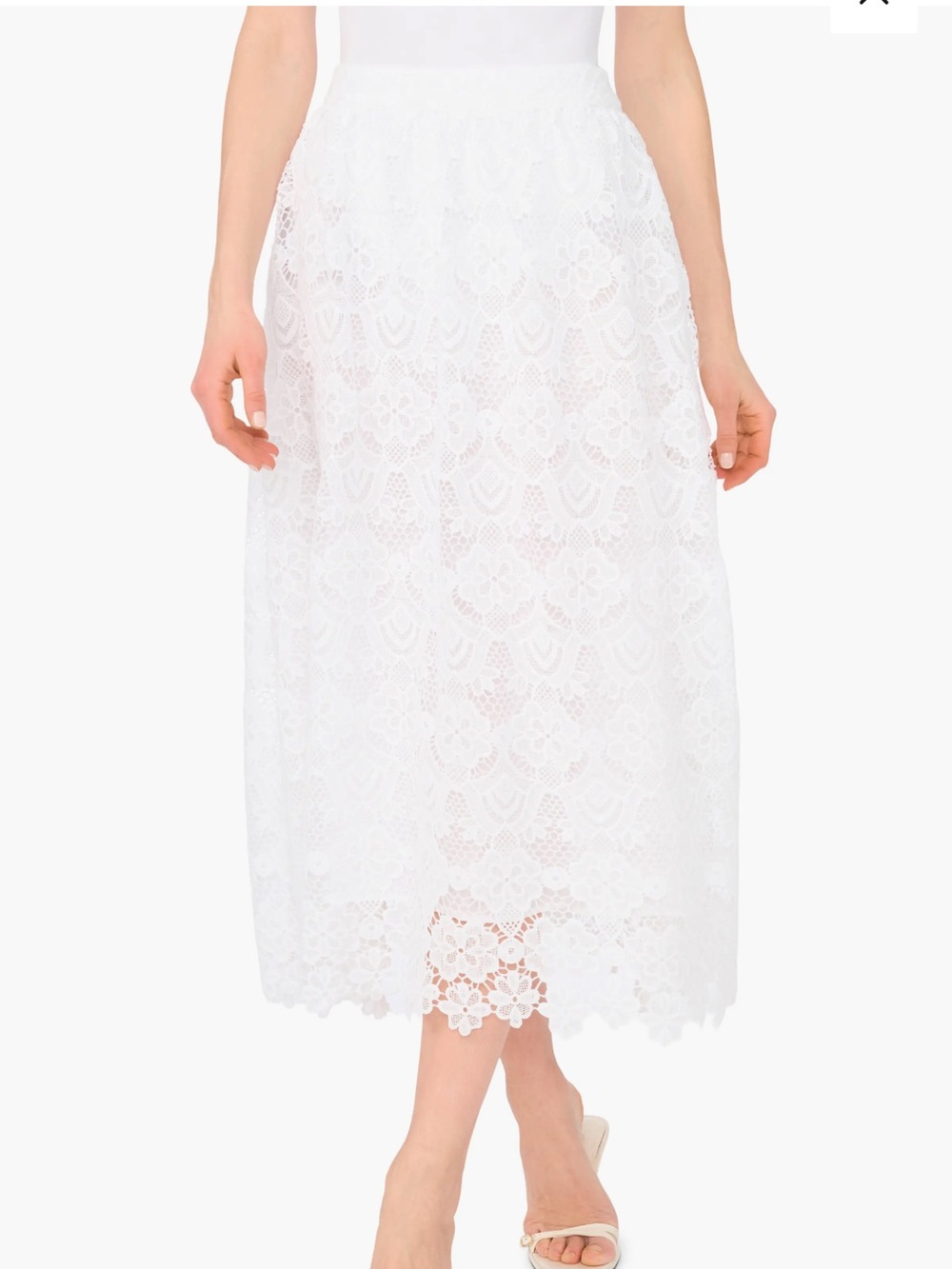 Ted Baker White Lace Midi Skirt